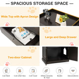 Tangkula Litter Box Enclosure, Cat Litter Box Furniture Hidden with Large Drawer, 2 Doors