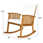 Outdoor Acacia Wood Rocking Chair - Tangkula