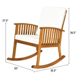 Outdoor Acacia Wood Rocking Chair - Tangkula