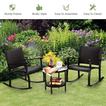 3 Piece Rocking Bistro Set - Tangkula
