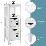 Side Floor Cabinet with 2 Switchable Drawers - Tangkula