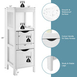 Side Floor Cabinet with 2 Switchable Drawers - Tangkula