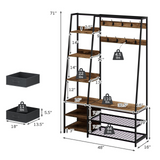 Tangkula Hall Tree with Bench and Shoe Storage