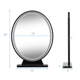Tangkula Vanity Makeup Mirror with Lights, Round HD Lighted Mirror w/Remote Control