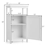 Tangkula Bathroom Floor Cabinet, Single Door Floor Cabinet with Adjustable Shelf