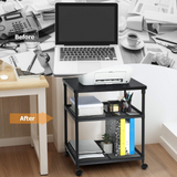 Tangkula 3-Tier Printer Stand Printer Cart, Multifunctional Utility Cart w/ Ample Storage Space