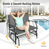 2-Person Patio Swing Glider Bench, Outdoor Rocker Glider Loveseat Chair