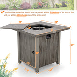 Tangkula 28 Inches Propane Fire Pit, Patiojoy 40,000 BTU Gas Fire Pit Table with Lid