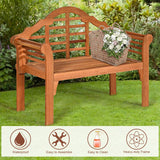 Tangkula Outdoor Eucalyptus Wood Folding Bench for Garden, Patio, Porch, Poolside, Balcony, Teak (Natural)