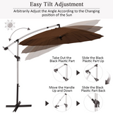 Tangkula 10 FT Patio Offset Umbrella, Outdoor Cantilever Umbrella