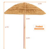 Tangkula 6.5ft Thatched Tiki Umbrella, Hawaiian Style Beach Patio Umbrella with Adjustable Tilt