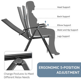 Tangkula Set of 2 Patio Foldable Dining Chairs