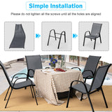 Tangkula 4 Pieces Patio Dining Chairs, Outdoor Stackable All Weather Heavy Duty Dining Chairs Set with Armrests