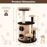 Tangkula Cat Tree for Indoor Cats, 40 Inch Multi-Level Cat Tower with Scratching Posts
