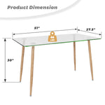  Glass Dining Table, Modern Rectangular Table - Tangkula