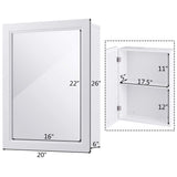 Mirrored Bathroom Cabinet, Wall Mount Storage Organizer, Medicine Cabinet with Single Doors