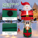 Tangkula 8 FT Inflatable Christmas Santa Claus w/ Hot Air Balloon & Reindeer