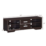 Tangkula Modern TV Stand, Wood Universal Stand for TV's up to 65" Flat Screen(Brown)