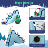 Tangkula Christmas Inflatable Polar Bear Slide Scene Decoration