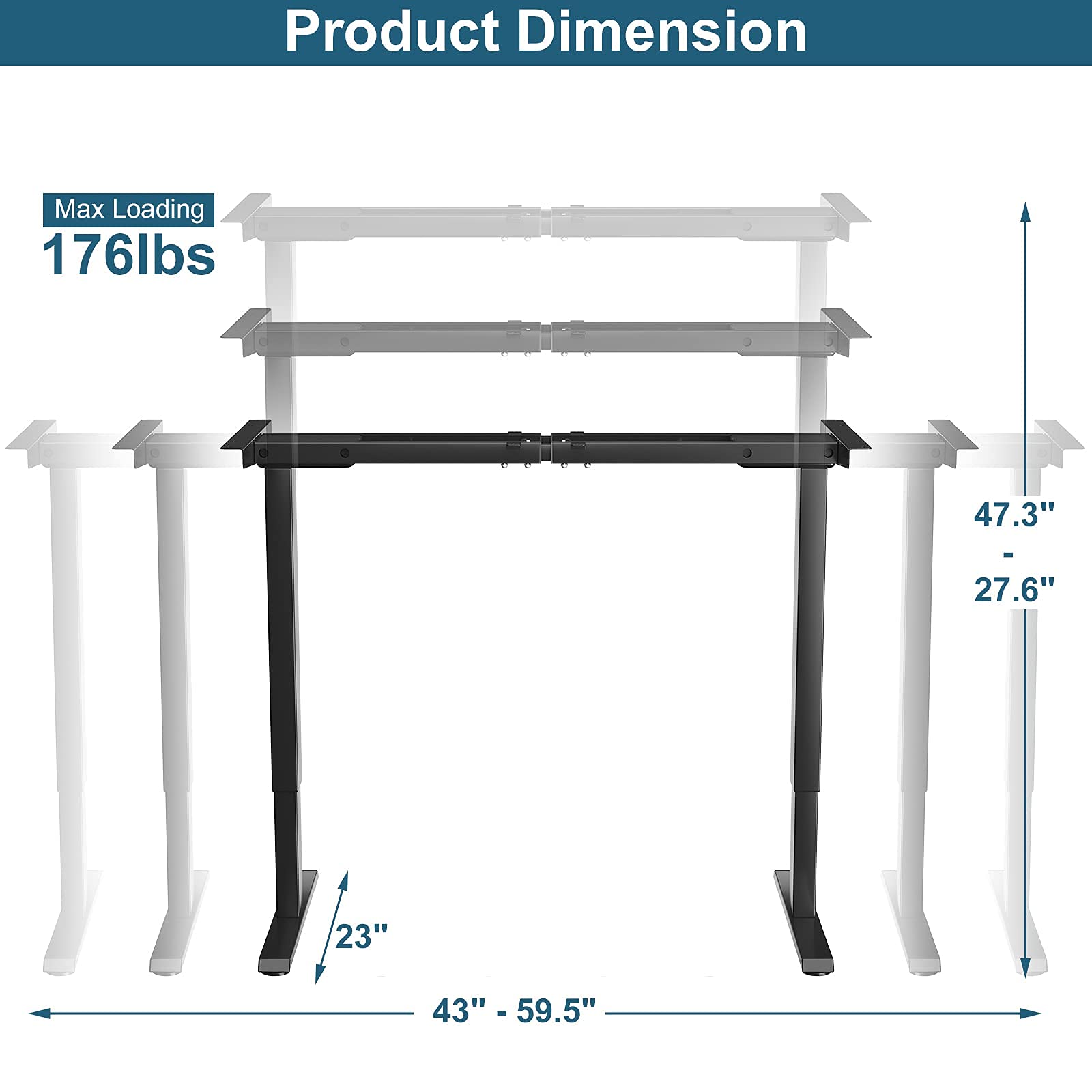 Dual-Motor Electric Standing Desk Frame - Tangkula