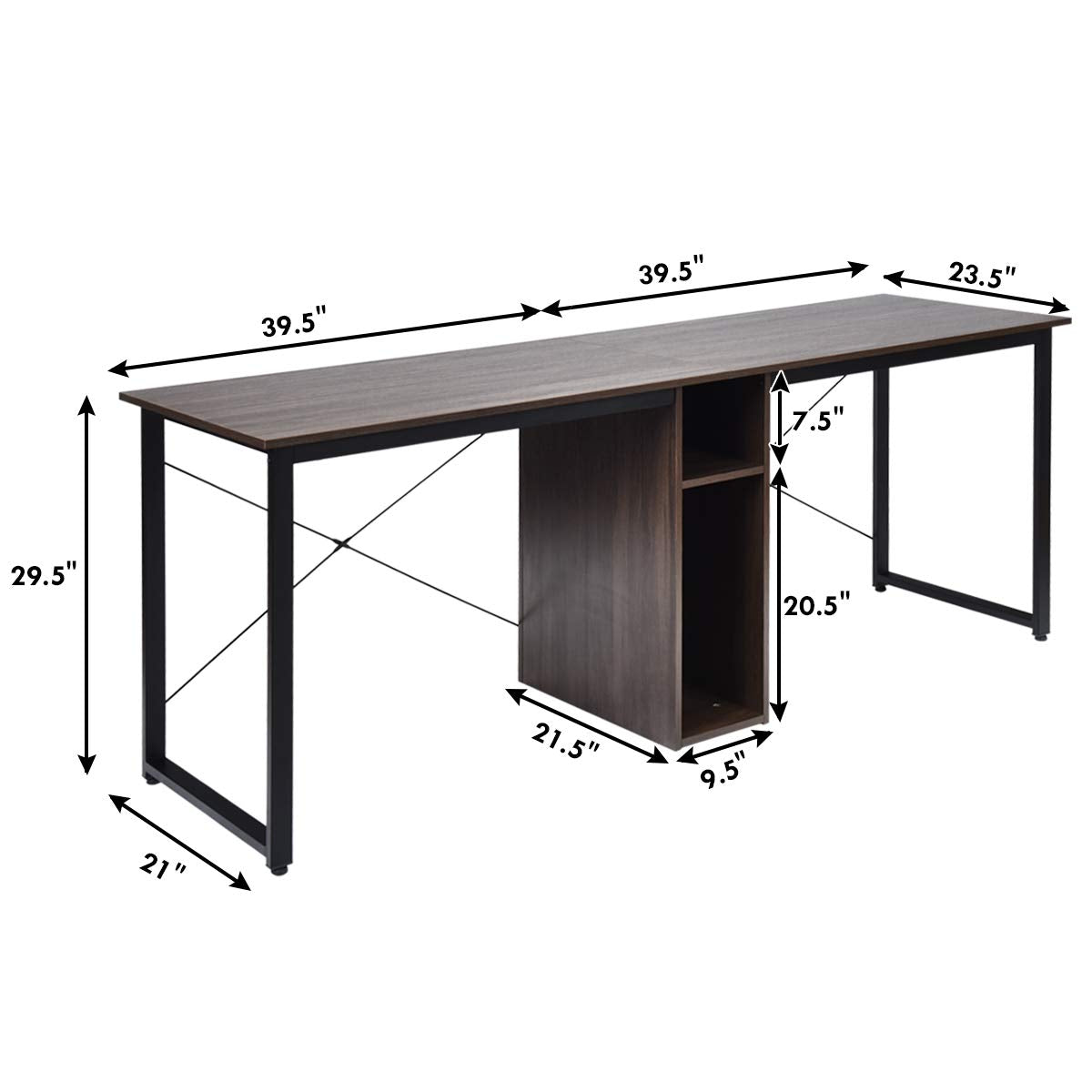 2-Person Desk Double Computer Desk - Tangkula