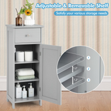 Tangkula Bathroom Floor Cabinet, Freestanding Storage Cabinet with Adjustable Shelf and Drawer, 14 x 12 x 34.5 Inches