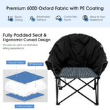 Tangkula Oversized Camping Chair, Outdoor Padded Folding Chair with Cup Holder
