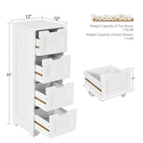 Tangkula Bathroom Floor Cabinet with 4 Drawers, 12 x 12 x 33 Inch
