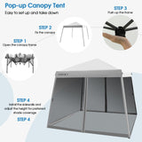 Tangkula 10x10 Ft Pop Up Canopy with Netting