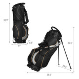 Tangkula Golf Stand Bag with 8 Way Divider, Portable Golf Bag, Women's Men's Golf Bag, Black