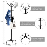 78" Coat Rack, Metal Frame Coat Tree, Free Standing Entryway Hat Coat Jacket Umbrella Holder