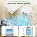 Evaporative Air Cooler, Portable Cooling Fan & Humidifier with Remote