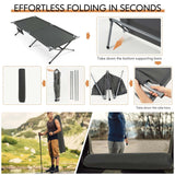 Tangkula Folding Camping Cot, Foldable Sleeping Cot with Side Storage Pocket with Carry Bag