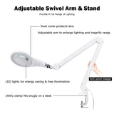 Magnifier Glass Desk Lamp with a Small 12D Lens, 5"Diameter Glass Lens