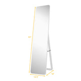 Tangkula Full Length Floor Mirror with Stand, Free Standing or Wall Mounted Mirror, Full Body Mirror with Solid Wood Frame