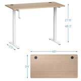 Tangkula Manual Height Adjustable Standing Desk, Sit to Stand Desk w/Foldable Crank Handle