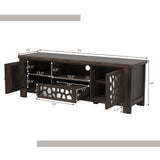 Tangkula TV Stand for 60 Inch TVs, Retro Entertainment Center, TV Console Cabinet w/Open Shelf & Drawer & Cable Hole