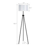 Tangkula 60.5" Metal Tripod Floor Lamp, Contemporary Minimalist Standing Floor Light with Iron Legs