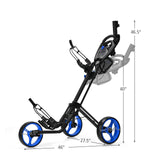 Tangkula Golf Push Pull Cart, Lightweight Aluminum Collapsible 3 Wheels Golf Push Cart