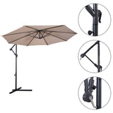 Tangkula Patio Umbrella, 10 ft Outdoor Offset Hanging Umbrella with Crank and Cross Base