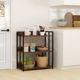 Tangkula Bookshelf, 5 Tier Industrial Book Shelf with Adjustable Shelves and Metal Frame