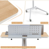 Tangkula Mobile Standing Desk, Height Adjustable Sit to Stand Desk with Detachable Holder