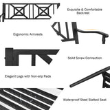 Heavy Duty Loveseat Bench for 2-3 People, Deck Bench Chair
