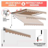 Tangkula Retractable Awning, Aluminum Patio Sun Shade