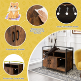 Tangkula Litter Box Enclosure, Cat Litter Box Furniture Hidden