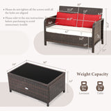 Tangkula 2-Piece Outdoor Patio Wicker Furniture Set