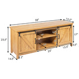 Tangkula Sliding Barn Door TV Stand, Wood TV Storage Cabinet for TVs Up to 65 Inch