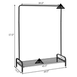 Tangkula Metal Garment Rack, Heavy Duty Clothes Stand Rack with Top Rod