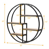 Tangkula Round Wall Shelf, Wall-Mounted Circular Shelf