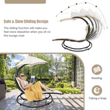 Tangkula Hanging Chaise Lounge Chair, Rocking Hammock Swing Chair with Cushion